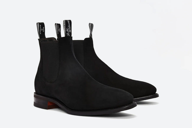 RM Williams Black Suede Boot