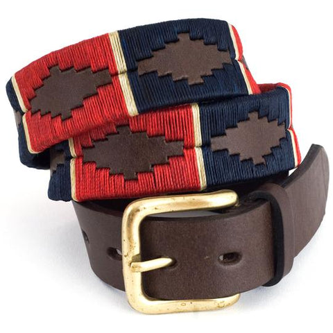 Navy / Pale Blue / Red Stripe Polo Belt