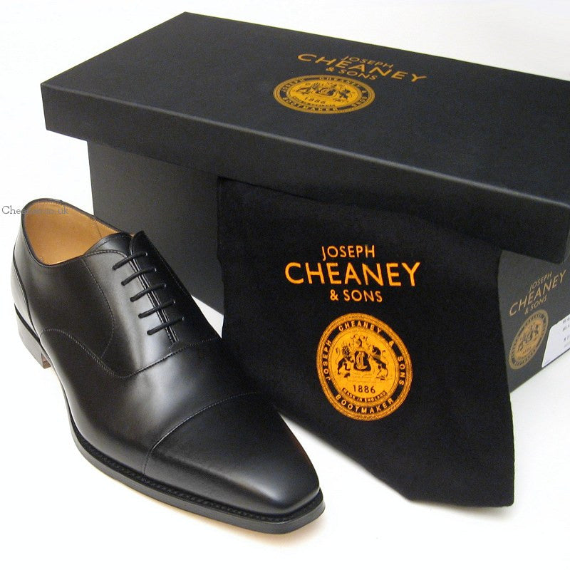 Cheaney Warwick in Black Calf Leather