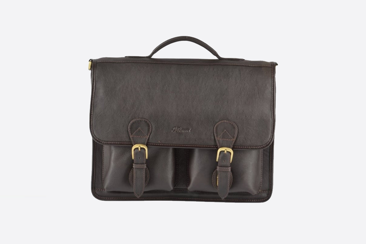 Leather Briefcase Brown : 8190