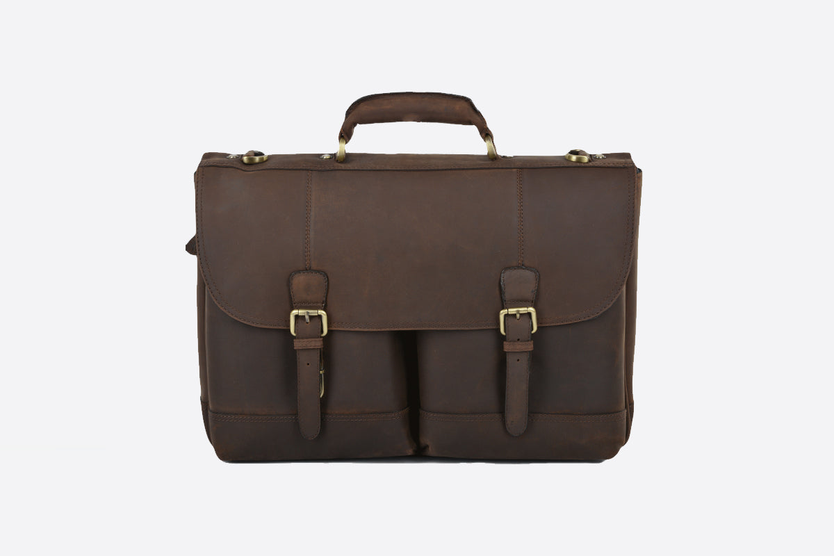 Mens Single Gusset Heavy Duty Laptop Briefcase Mud/mud : Henry