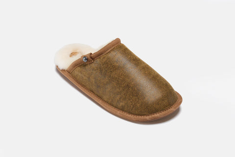 William - Harris Tweed Mule Slippers - Navy/Black Check