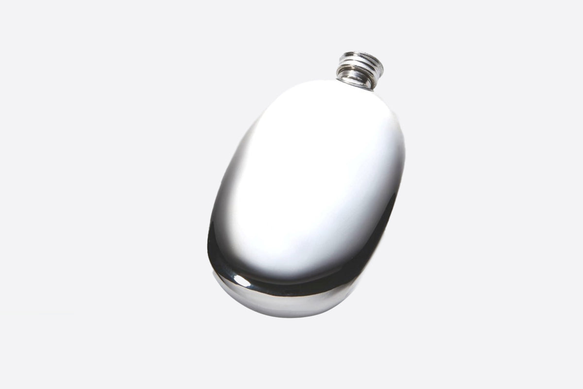 Pewter Oval Pebble Flask