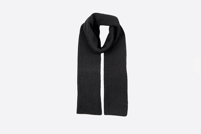 Men's Ribbed Lambswool Blend Knitted Scarf