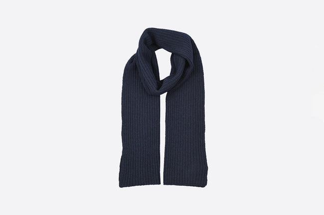 Men's Ribbed Lambswool Blend Knitted Scarf