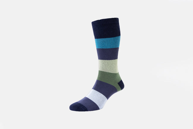 HJ Hall Block Stripe Comfort Top - HJ650 Socks