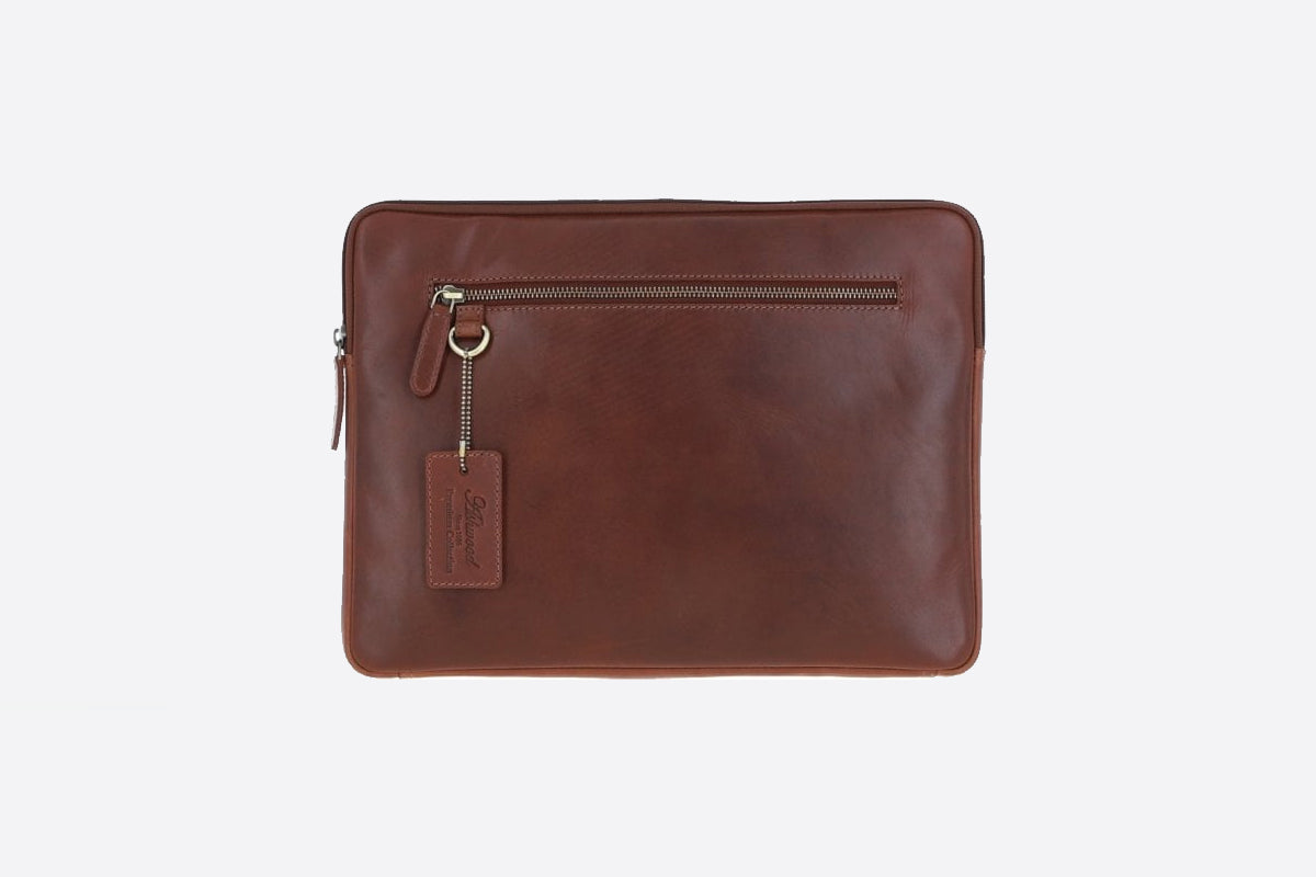 Leather Tablet Holder and A4 Sleeve Section Chestnut: K-40