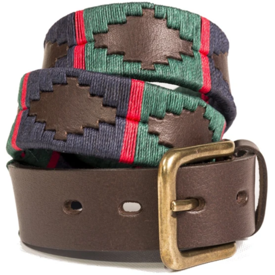 Navy / Dark Green / Red Stripe Polo Belt