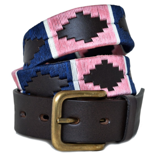 Pink / Navy / White Stripes Polo Belt