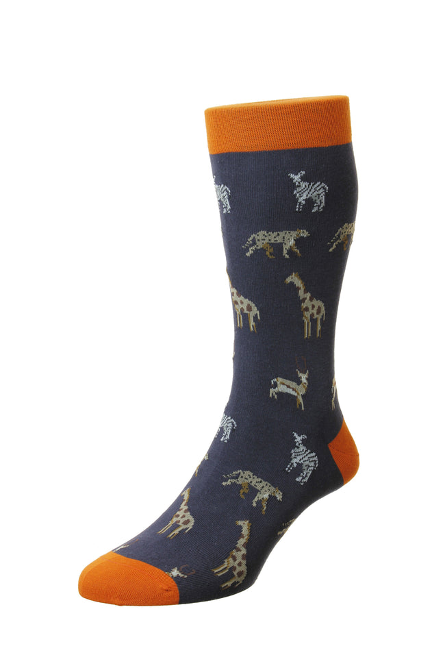 Schott Nichol by Pantherella - Serengeti - Navy Socks 