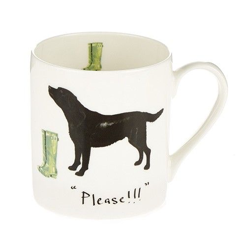Black Labrador and Welly Mug 