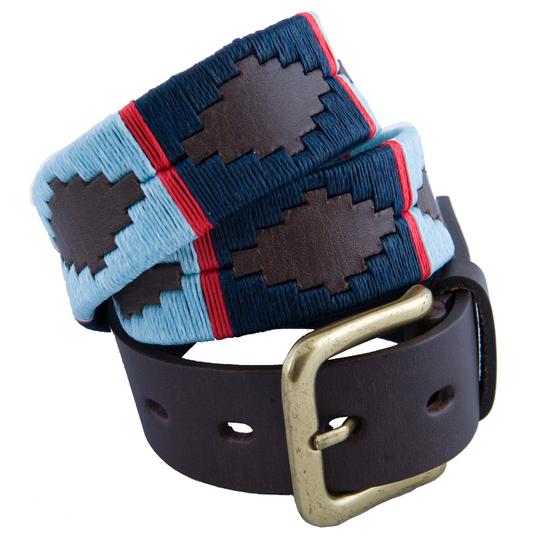 Navy / Pale Blue / Red Stripe Polo Belt