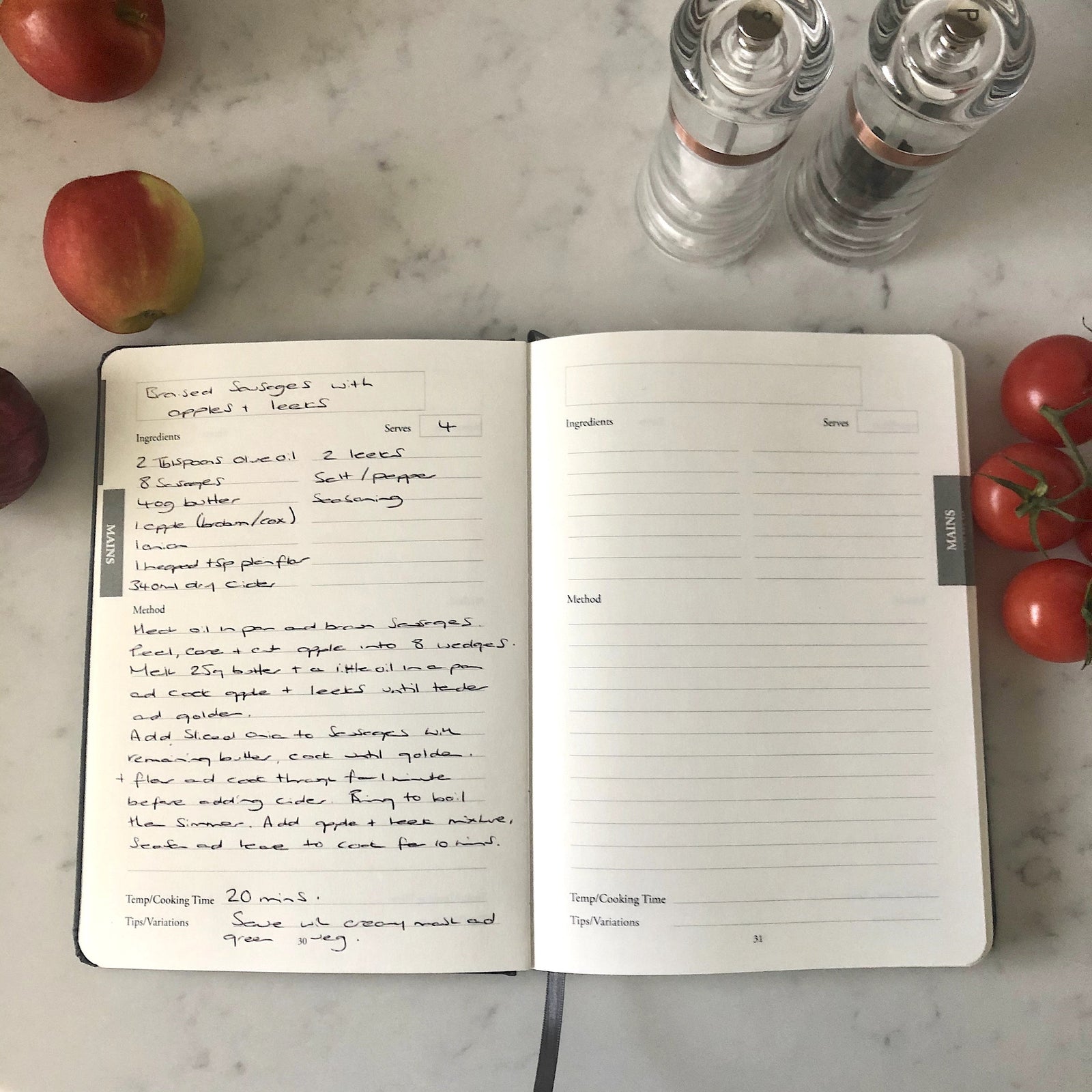 Metallic Buckram Recipe Book