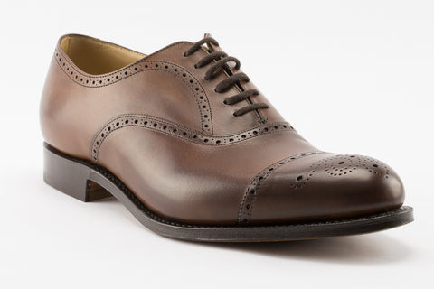 Cheaney Warwick Capped Oxford in Mocha Calf Leather