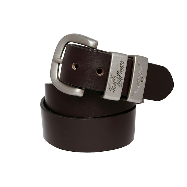 R.M.Williams 1 1/2" 3 Piece Solid Hide Belt in Chestnut